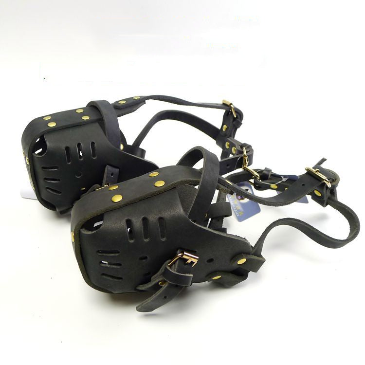 Cowhide Dog Muzzle Medium And Large Dog Horse Dog - Shopmerge.site