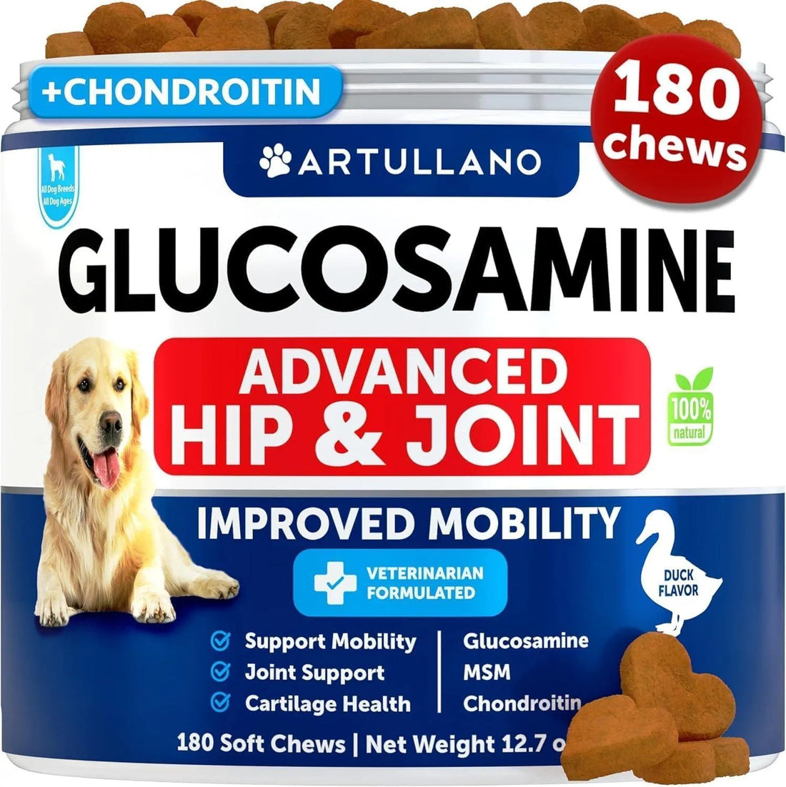 Glucosamine For Dogs Hip And Joint Supplement For Dogs With Arthritis Chews With Chondroitin Hemp Oil MSM Canine Joint Pain Relief Health Mobility Support For Large Breeds 120 Soft Treats - Shopmerge.site