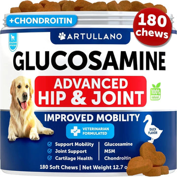 Glucosamine For Dogs Hip And Joint Supplement For Dogs With Arthritis Chews With Chondroitin Hemp Oil MSM Canine Joint Pain Relief Health Mobility Support For Large Breeds 120 Soft Treats - Shopmerge.site