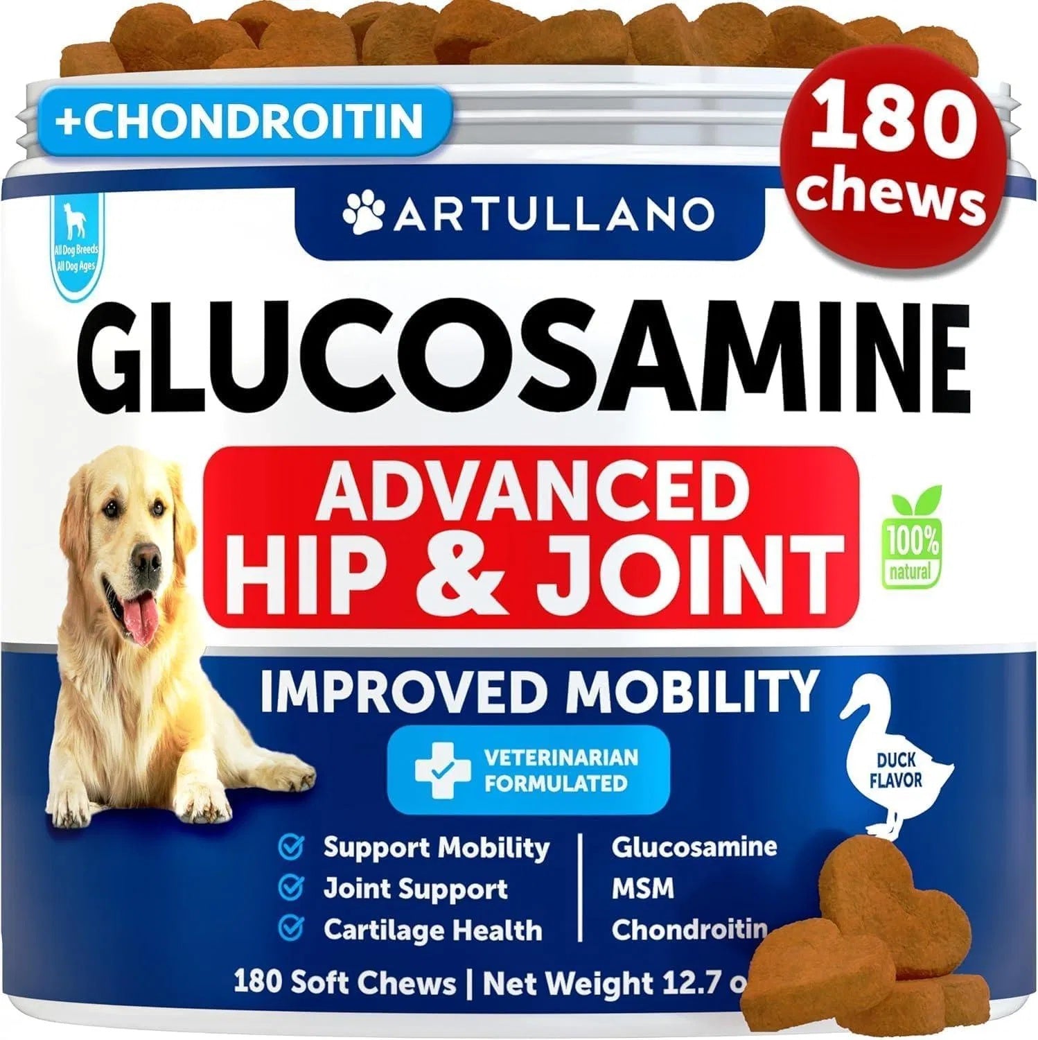 Glucosamine For Dogs Hip And Joint Supplement For Dogs With Arthritis Chews With Chondroitin Hemp Oil MSM Canine Joint Pain Relief Health Mobility Support For Large Breeds 120 Soft Treats - Shopmerge.site