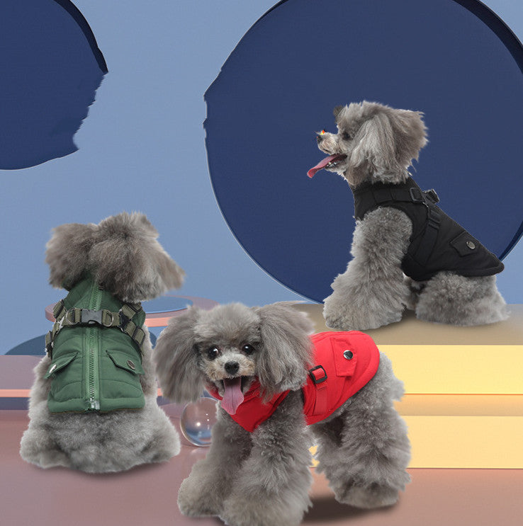 Pet Winter Cotton Dog Clothes Zipper Jacket Dog Supplies - Shopmerge.site