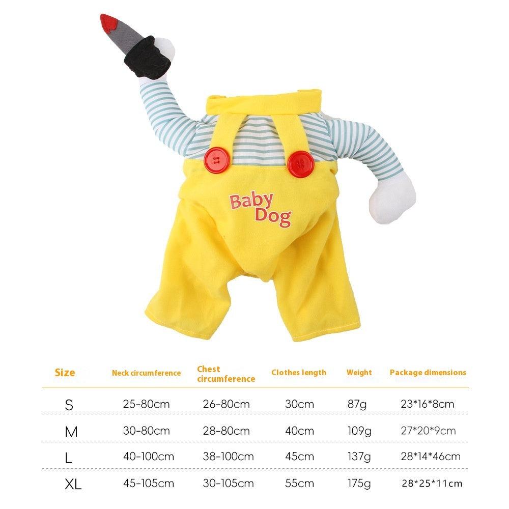 Cat Pet Costume Clothing Creative Yellow Knife Assassin Cat Clothing - Shopmerge.site