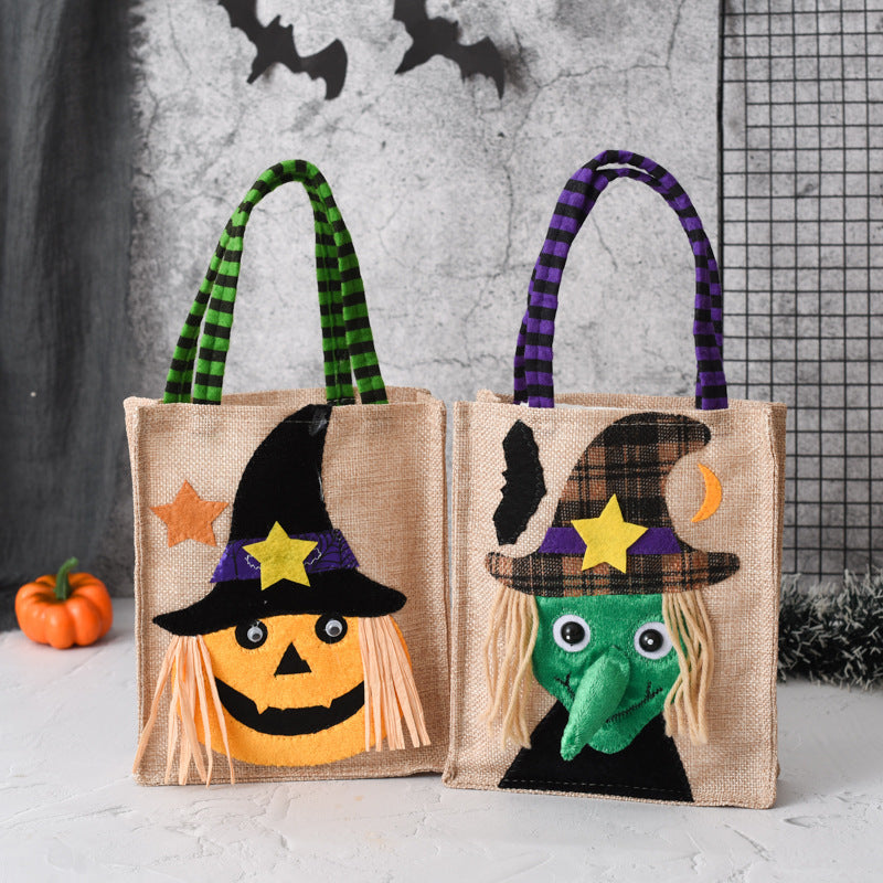 Halloween Candy Tote Bag For Kids Funny Creative Witch Skull Pumpkin Gift Handbag Small Jewelry Props Shopping Bags - Shopmerge.site