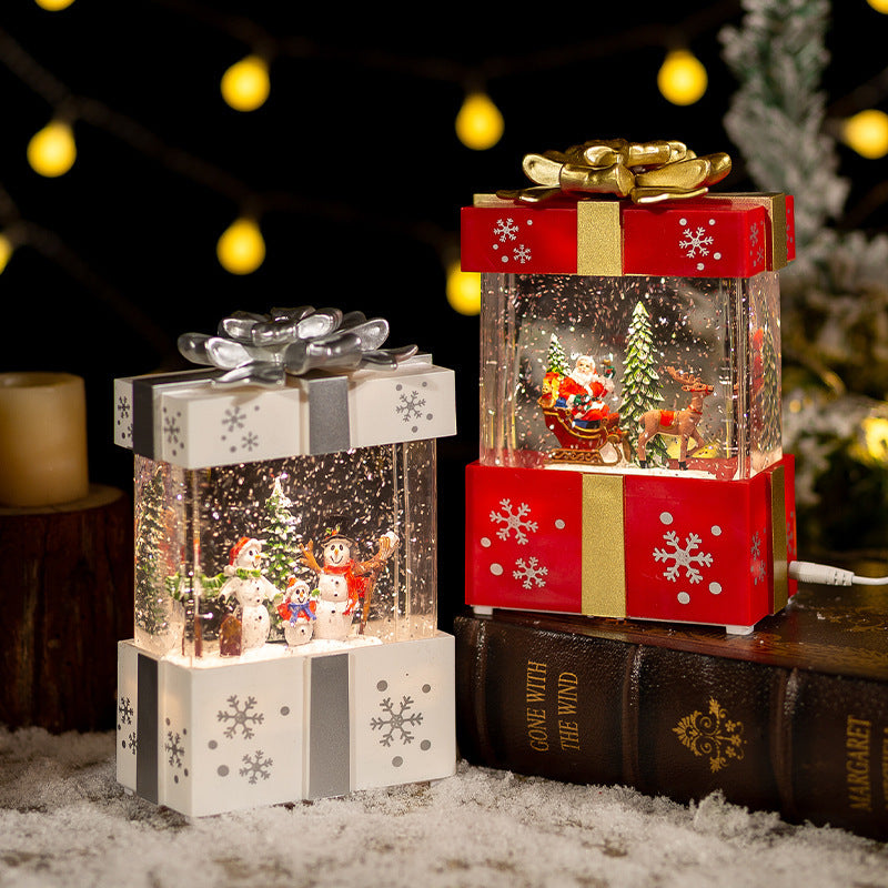 Christmas Decoration Gift Box Crystal Ball Small Night Lamp Ornaments - Shopmerge.site