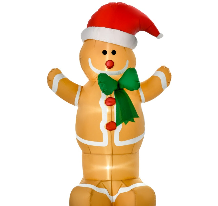 6ft Christmas Inflatable Gingerbread Man, Outdoor Blow-Up Yard Decoration With LED Lights Display - Shopmerge.site