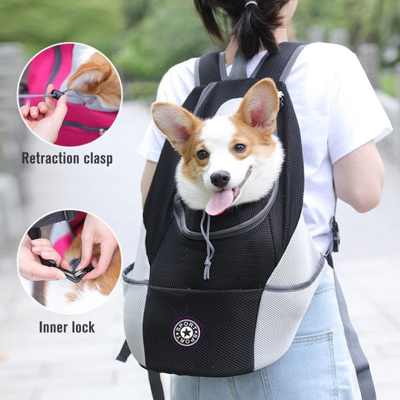 Pet Dog Carrier Bag Carrier For Dogs Backpack Out Double Shoulder Portable Travel Backpack Outdoor Pet Dog Carrier Bag Mesh - Shopmerge.site