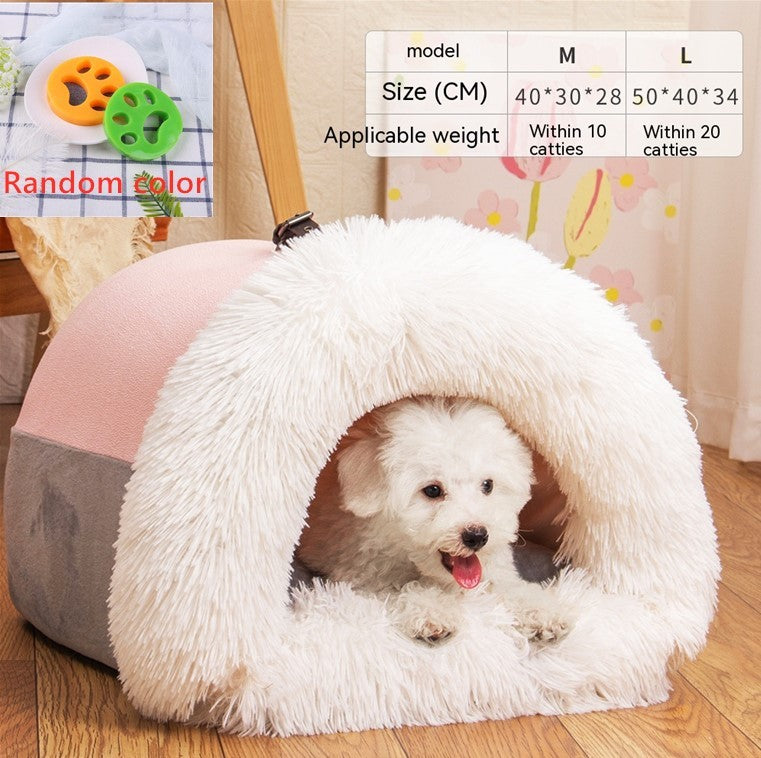 New Splice Portable Pet Nest Portable Autumn And Winter Warm Dog Nest Moisture-proof Long Fur Cat Nest Cross Border Pet Nest - Shopmerge.site