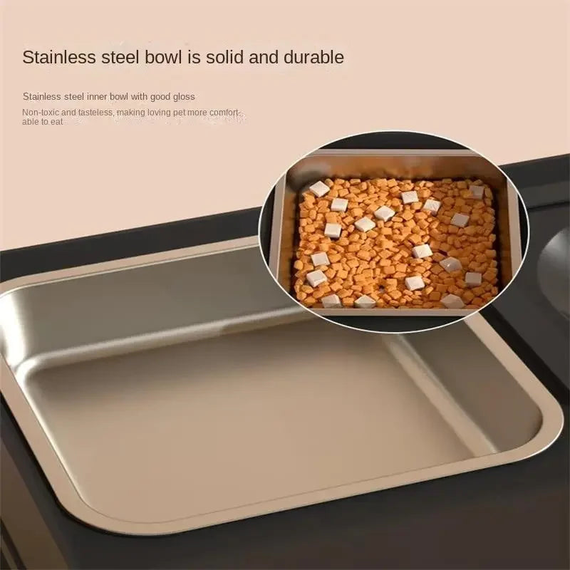 Dog Double Bowls Stainless Stand Adjustable Height Pets Feeding Dish Bowl Big Dog Elevated Food Water Feeders For Dogs Pet Products - Shopmerge.site