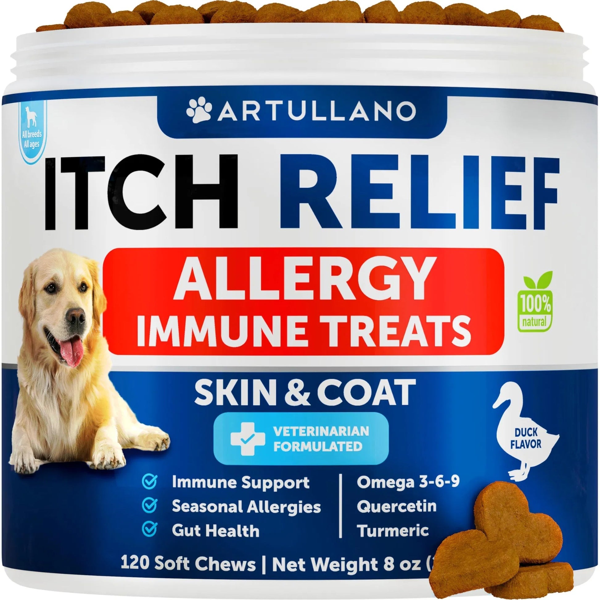 Dog Allergy Relief Chews Itching Skin Relief For Dogs Fish Oil 3 Seasonal Allergies Pills Skin & Coat Anti ItchHot Spots Treatment Canine Immune Health Supplement 120 Soft Treats - Shopmerge.site