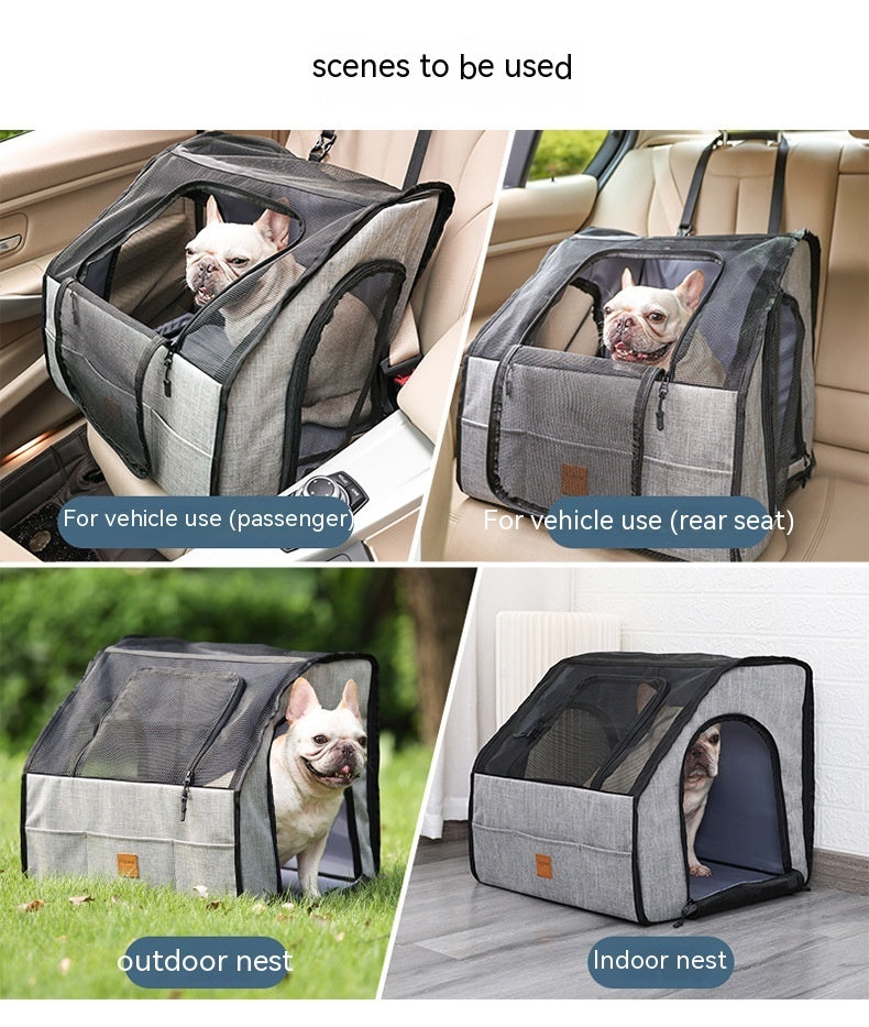 Portable Dog Car Cage – Travel Pet Nest for Dogs - Shopmerge.site