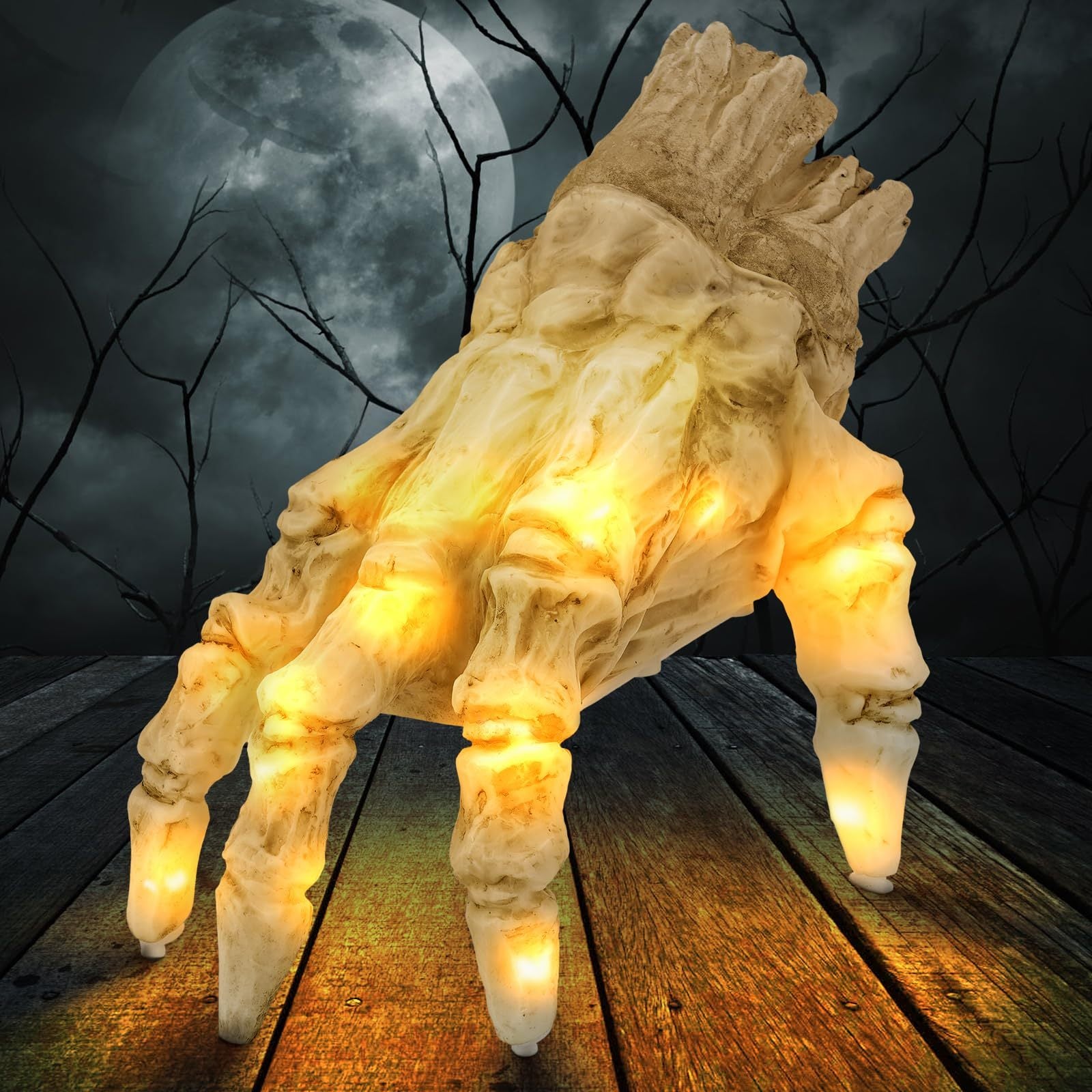 Halloween Electric Luminous Crawling Hand Animated Decoration Induction Luminous Decoration Zombie Hand With Spooky Sound - Shopmerge.site