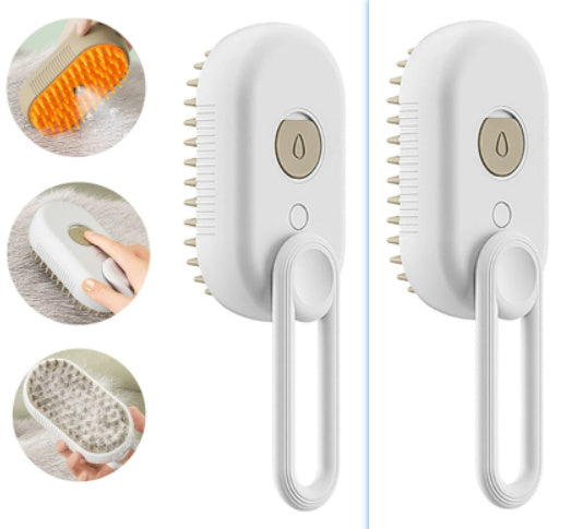 3-in-1 Pet SteamBrush- Electric Cat& Dog Grooming, spray & massage Comb