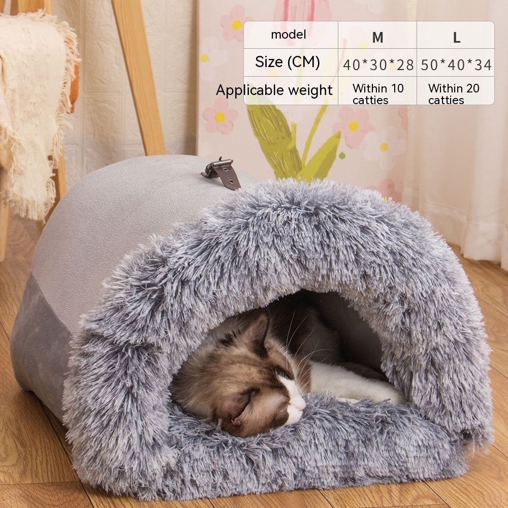 New Splice Portable Pet Nest Portable Autumn And Winter Warm Dog Nest Moisture-proof Long Fur Cat Nest Cross Border Pet Nest - Shopmerge.site