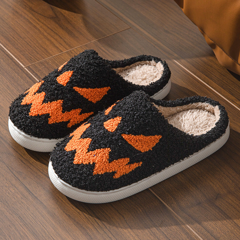 Halloween Towel Embroidery Couple Indoor Slippers - Shopmerge.site