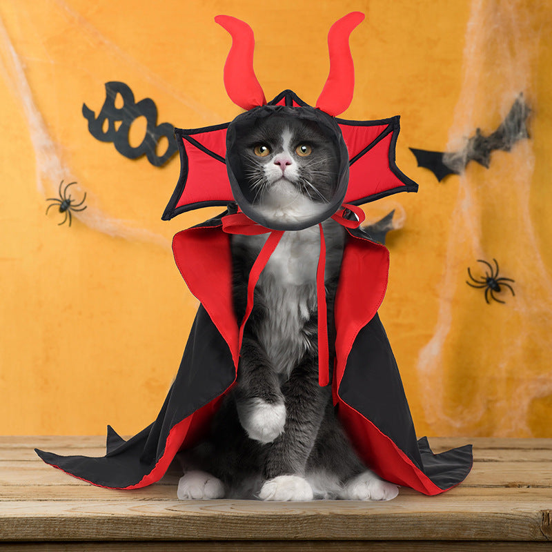 Halloween Pet Vampire Cloak Hat Holiday Suit - Shopmerge.site