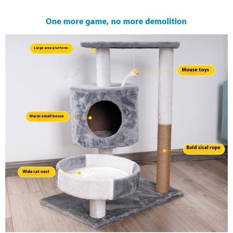 Lepet Cat Nest & Scratch Board – Multi-Level Cat Tree Climbing Fr - Shopmerge.site