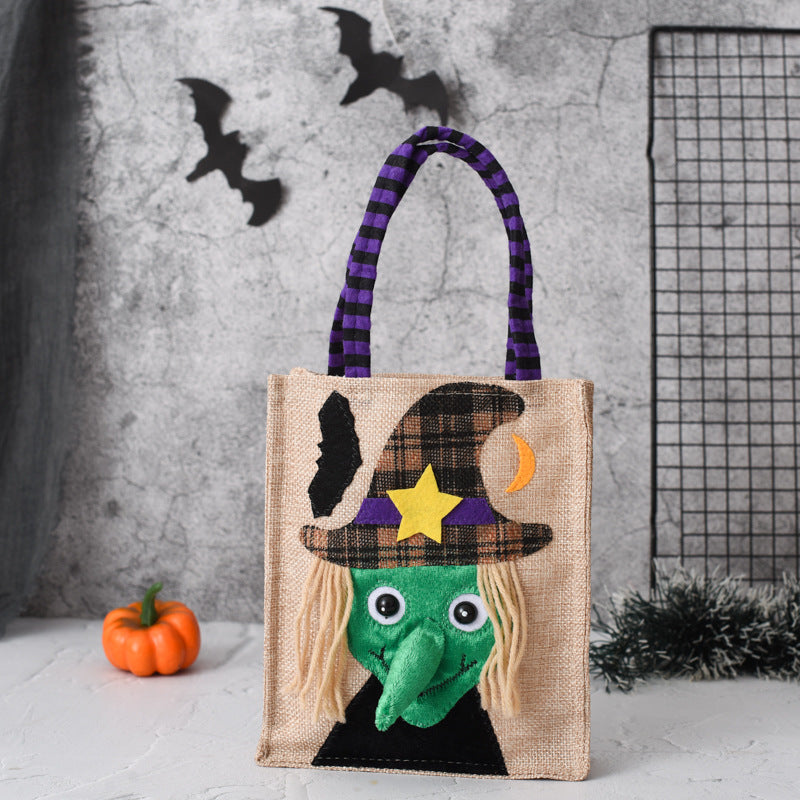 Halloween Candy Tote Bag For Kids Funny Creative Witch Skull Pumpkin Gift Handbag Small Jewelry Props Shopping Bags - Shopmerge.site